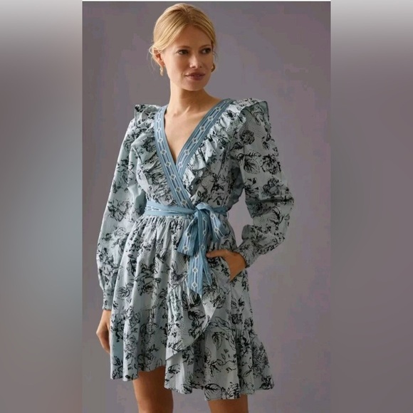 Anthropologie Dresses & Skirts - Anthropologie Ruffle Wrap Mini Dress